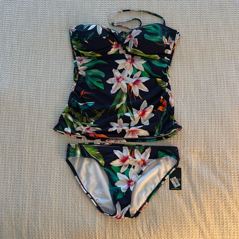 Ralph Lauren Floral Tankini Swim Suit Size 8/10